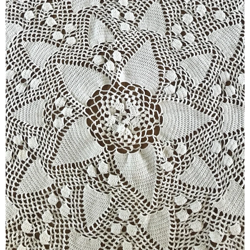 Hand Crocheted Tablecloth Hand Round 37